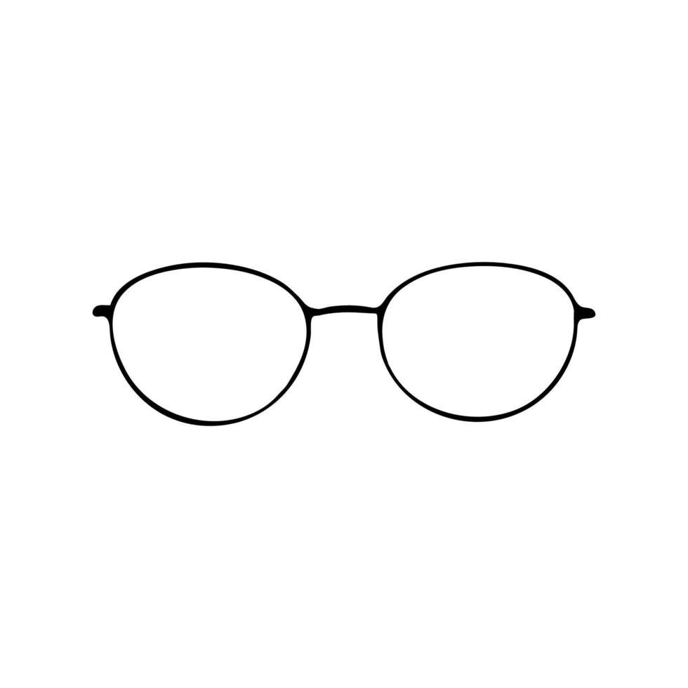 schwarzes Doodle-Brille-Symbol. brillen und sonnenbrillen abbildung vektor