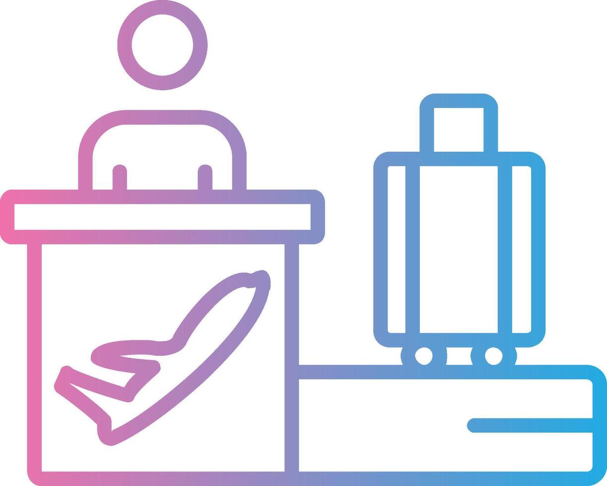 Flughafen Linie Gradient Symbol Design vektor