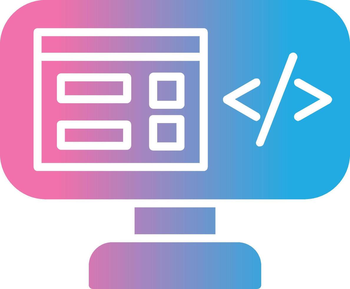 Programm Codierung Glyphe Gradient Symbol Design vektor