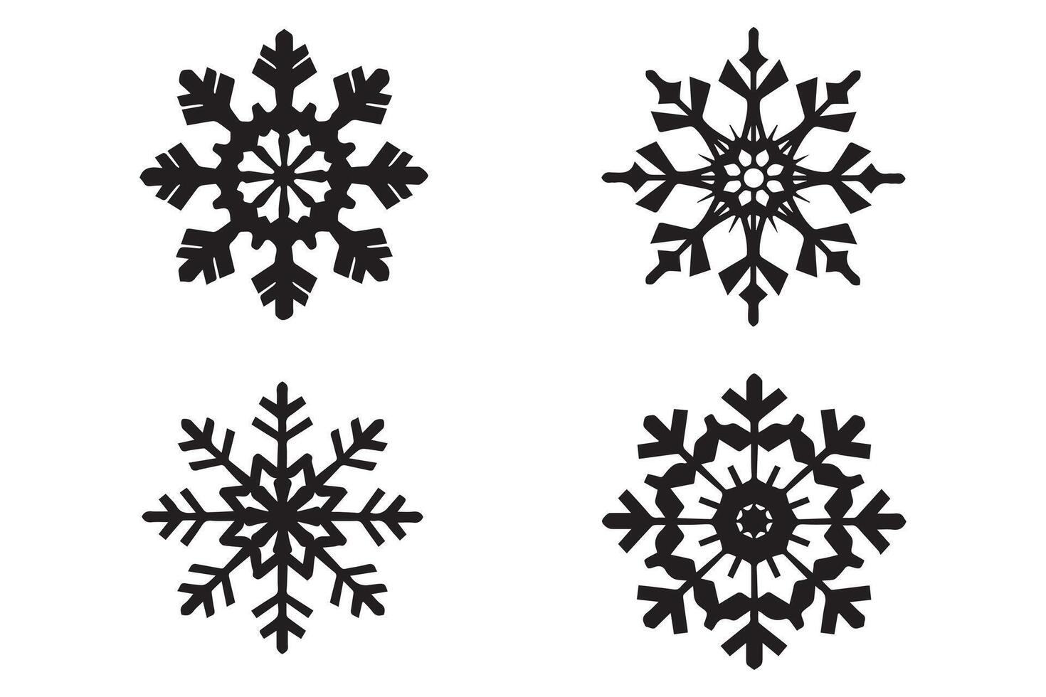 Schneeflocke Winter schwarz Silhouette vektor