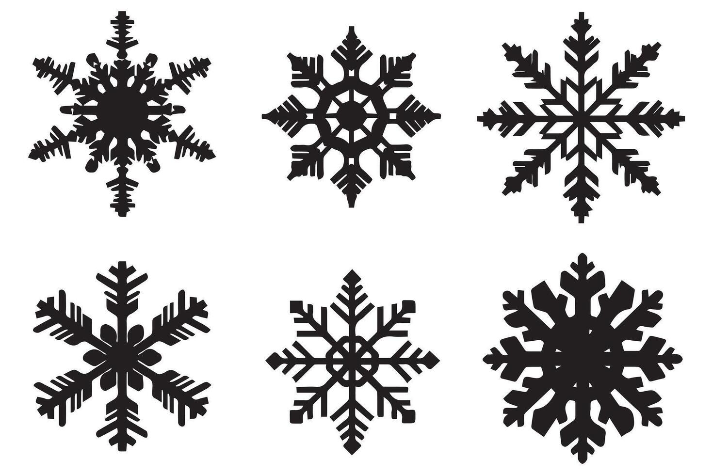 Schneeflocke Winter schwarz Silhouette auf Weiß Hintergrund vektor