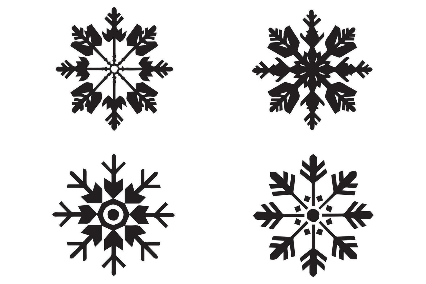Schneeflocke Winter schwarz Silhouette auf Weiß Hintergrund vektor