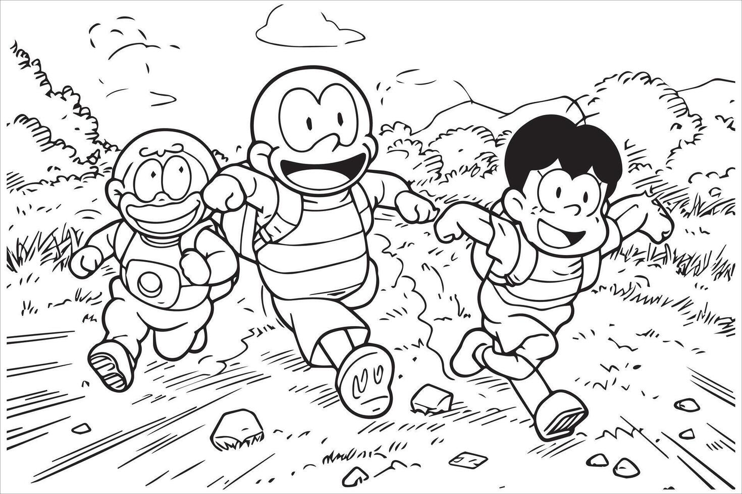Zeichnung nobita nobi Doraemon kostenlos Design vektor