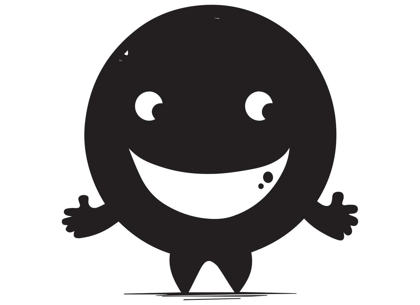 schwarz Silhouette komisch Gesicht Geste Emoji kostenlos vektor