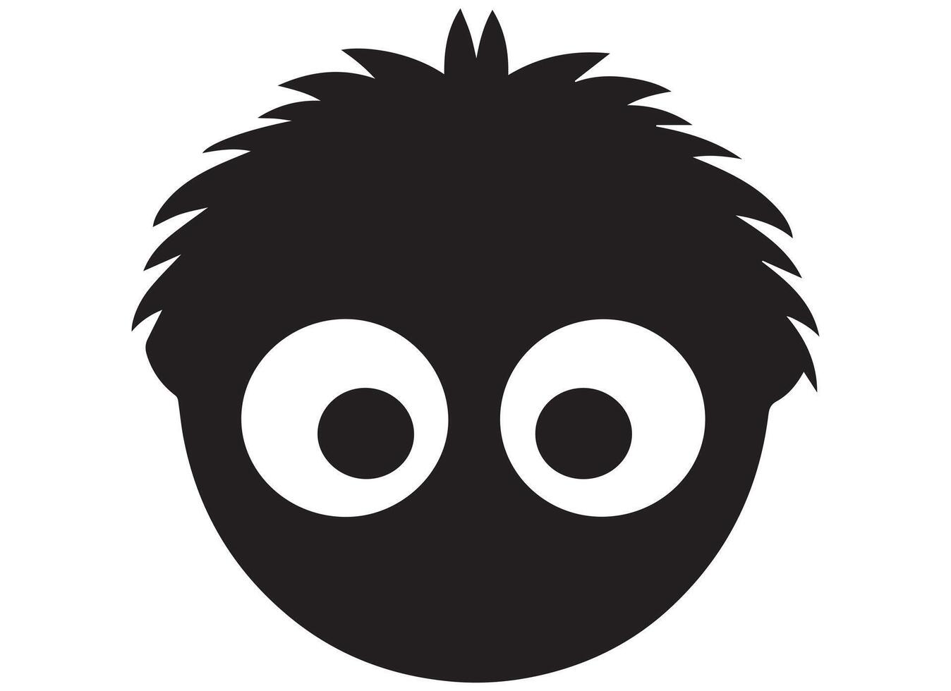 schwarz Silhouette komisch Gesicht Geste Emoji kostenlos vektor