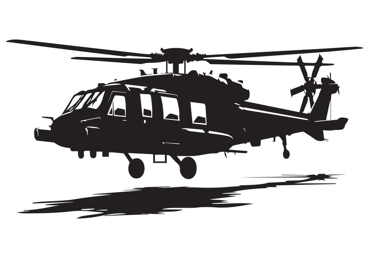 Militär- Hubschrauber Silhouette kostenlos vektor