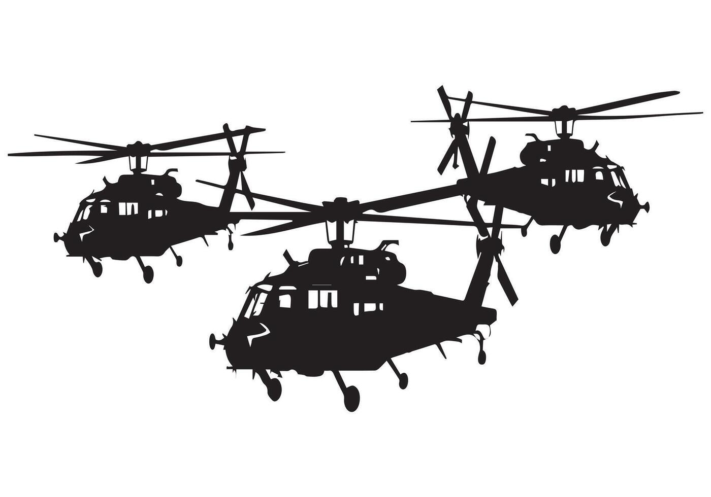 militär helikopter silhuett fri vektor