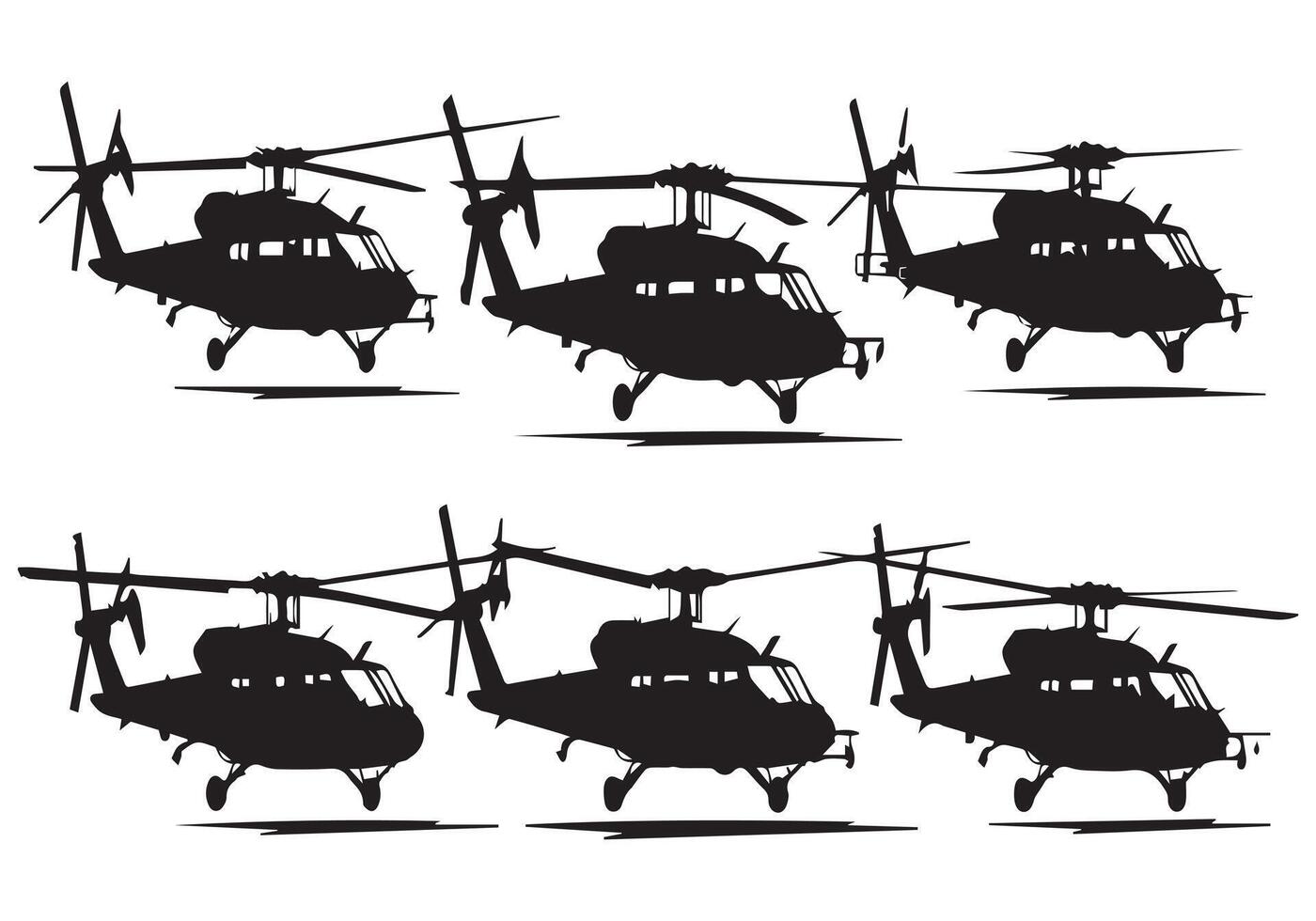 Militär- Hubschrauber Silhouette kostenlos bündeln vektor