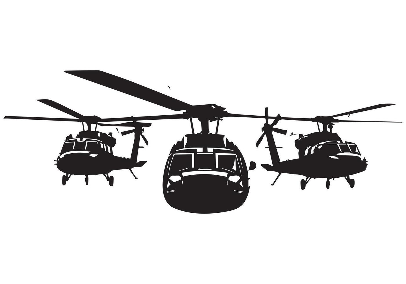 militär helikopter silhuett proffs bunt vektor