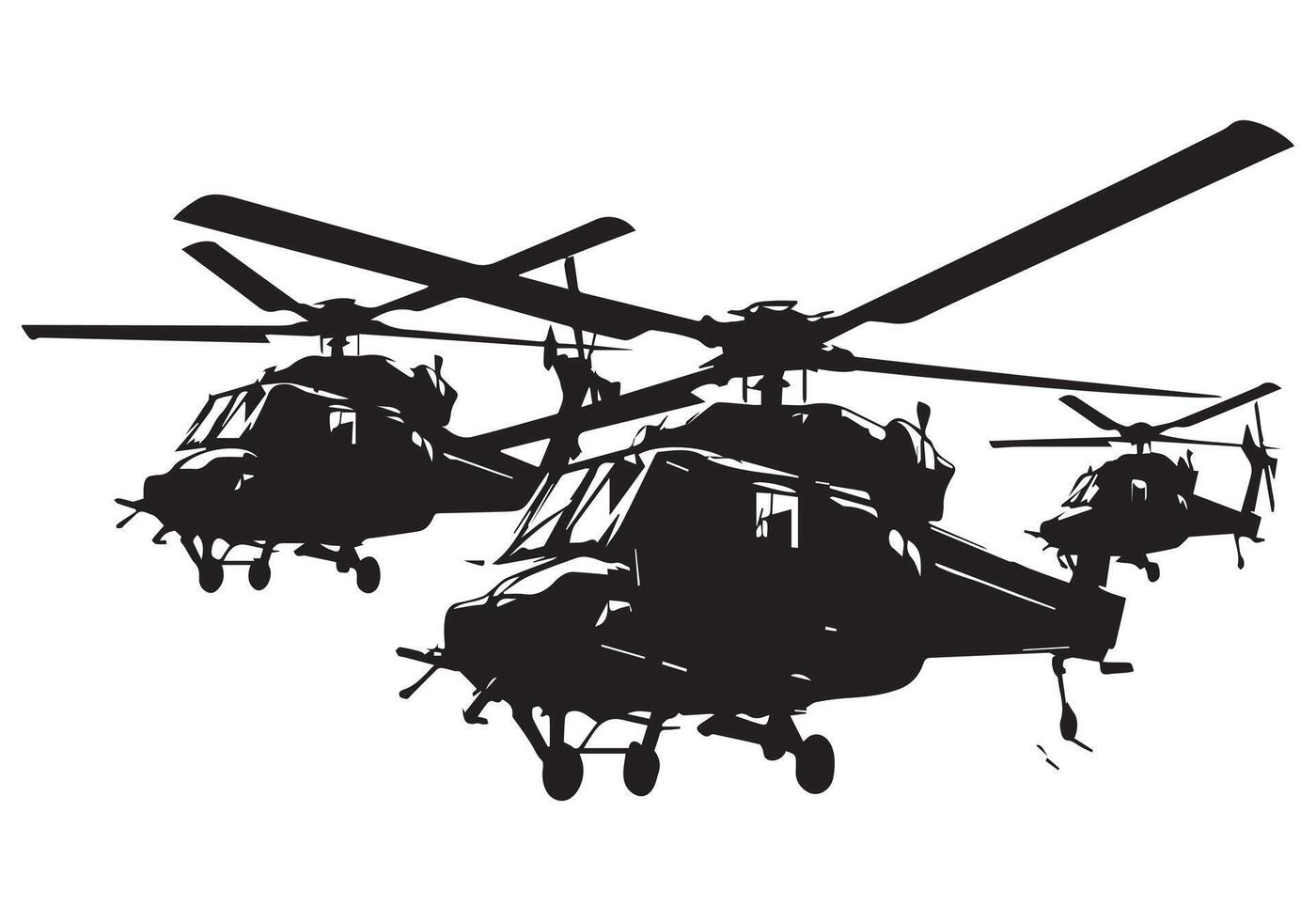 Militär- Hubschrauber Silhouette kostenlos bündeln vektor