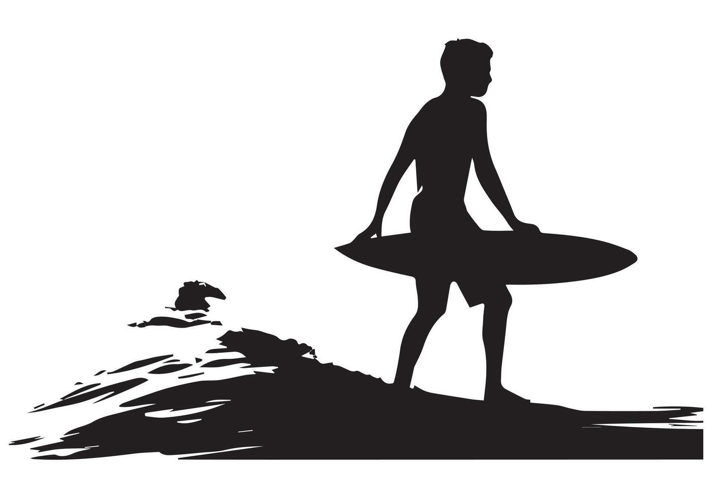 Surfbrett fahren Silhouetten Profi Design vektor