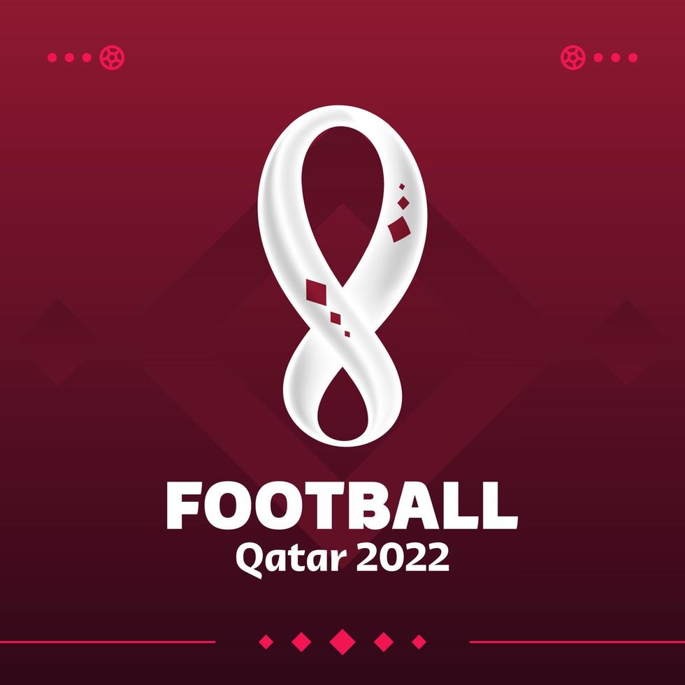 Katar 2022 Fußballwettbewerb Vektordesign. nicht offizielles Logo Katar 2022 auf rotem Burgunder-Hintergrundmuster für Banner, Poster, Social-Media-Kit, Vorlagen, Anzeigetafel. vektor