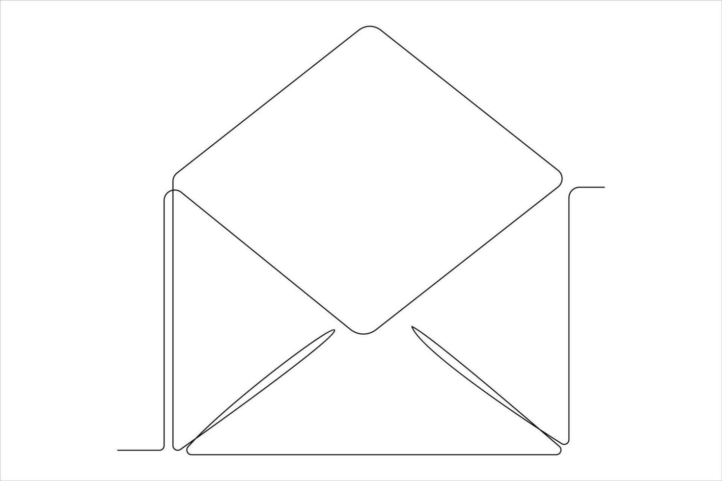 kontinuerlig ett linje e-post översikt hand dragen symbol konst illustration vektor