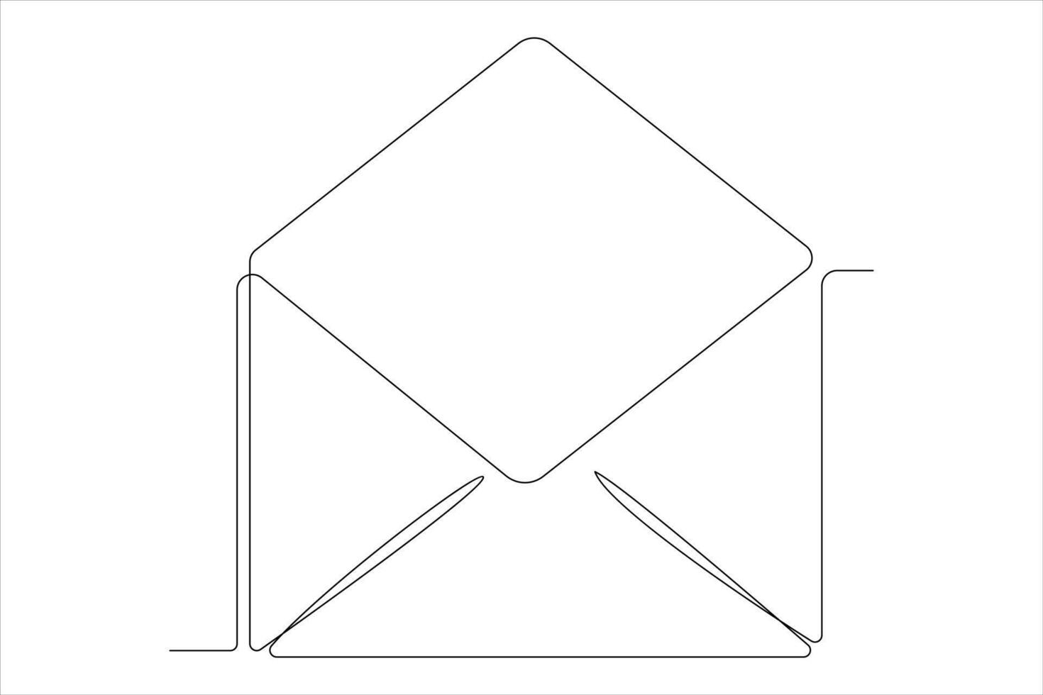 kontinuierlich einer Linie Email Gliederung Hand gezeichnet Symbol Kunst Illustration vektor