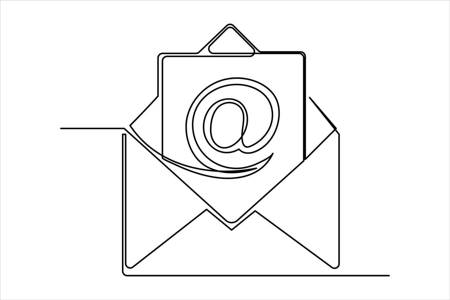 kontinuierlich einer Linie Email Gliederung Hand gezeichnet Symbol Kunst Illustration vektor