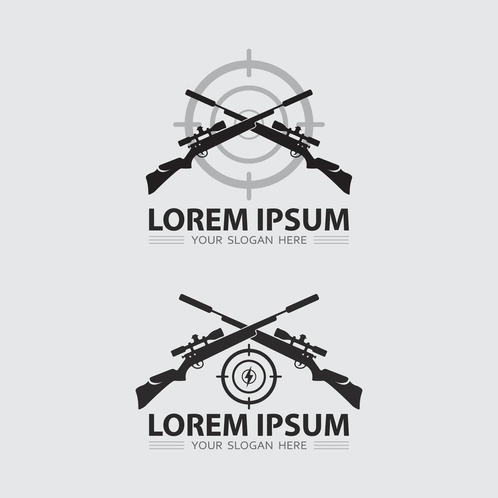 pistol logotyp ikon och taktisk design guns illustration vektor