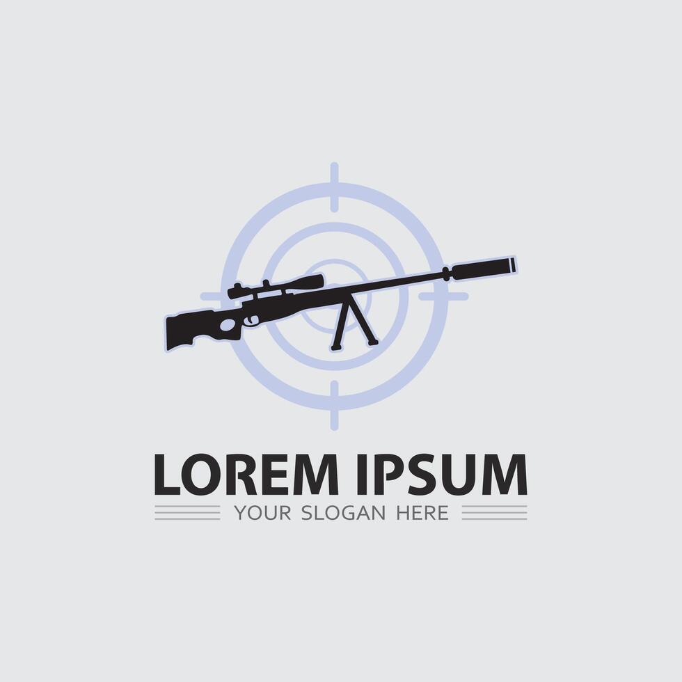 Gewehr Logo Symbol und taktisch Design Waffen Illustration vektor