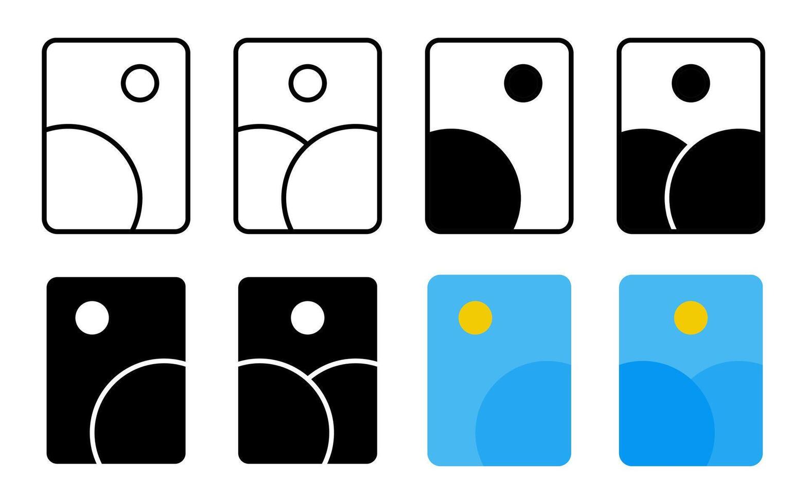 bild ikon uppsättning, Galleri symbol. design för appar, webb, affischer. vektor