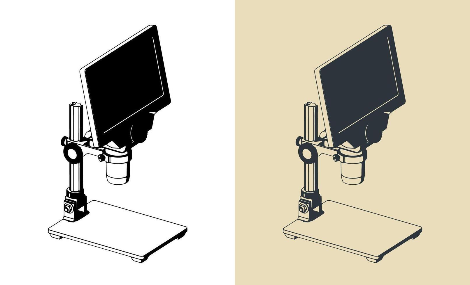 digital mikroskop illustrationer vektor