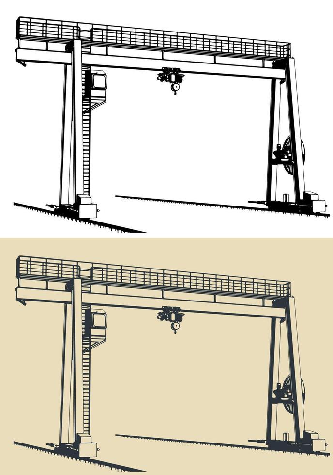 Portal Kran Abbildungen vektor