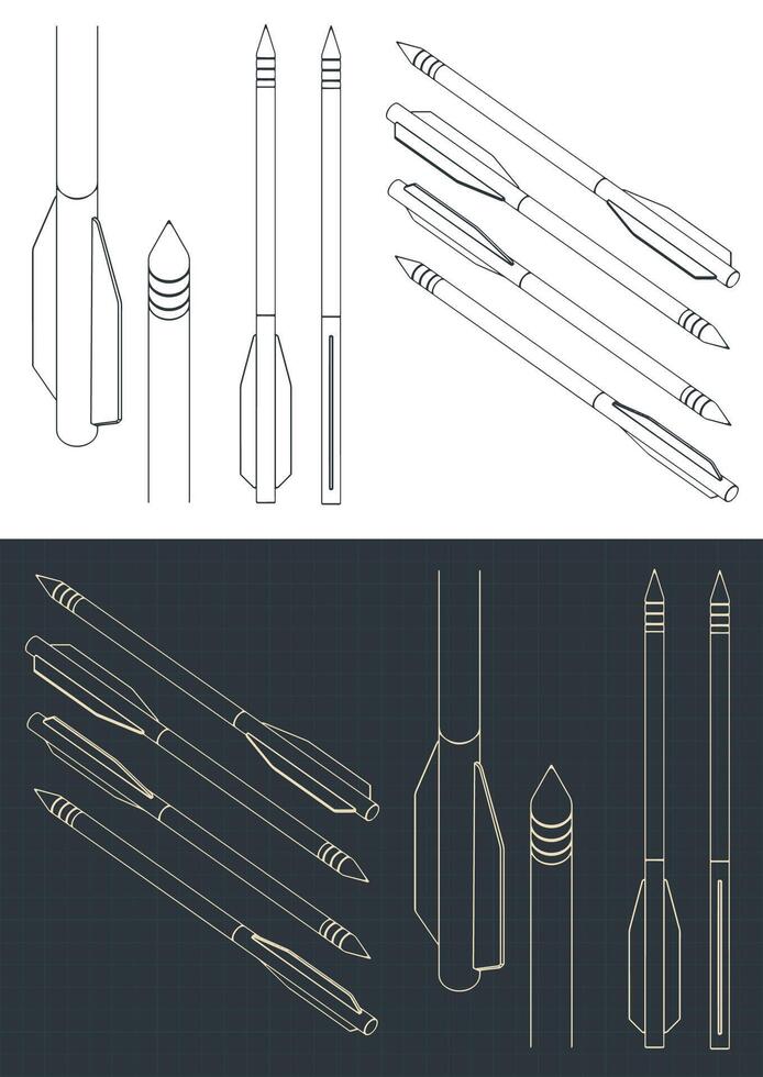 Armbrust Bolzen Blaupausen vektor