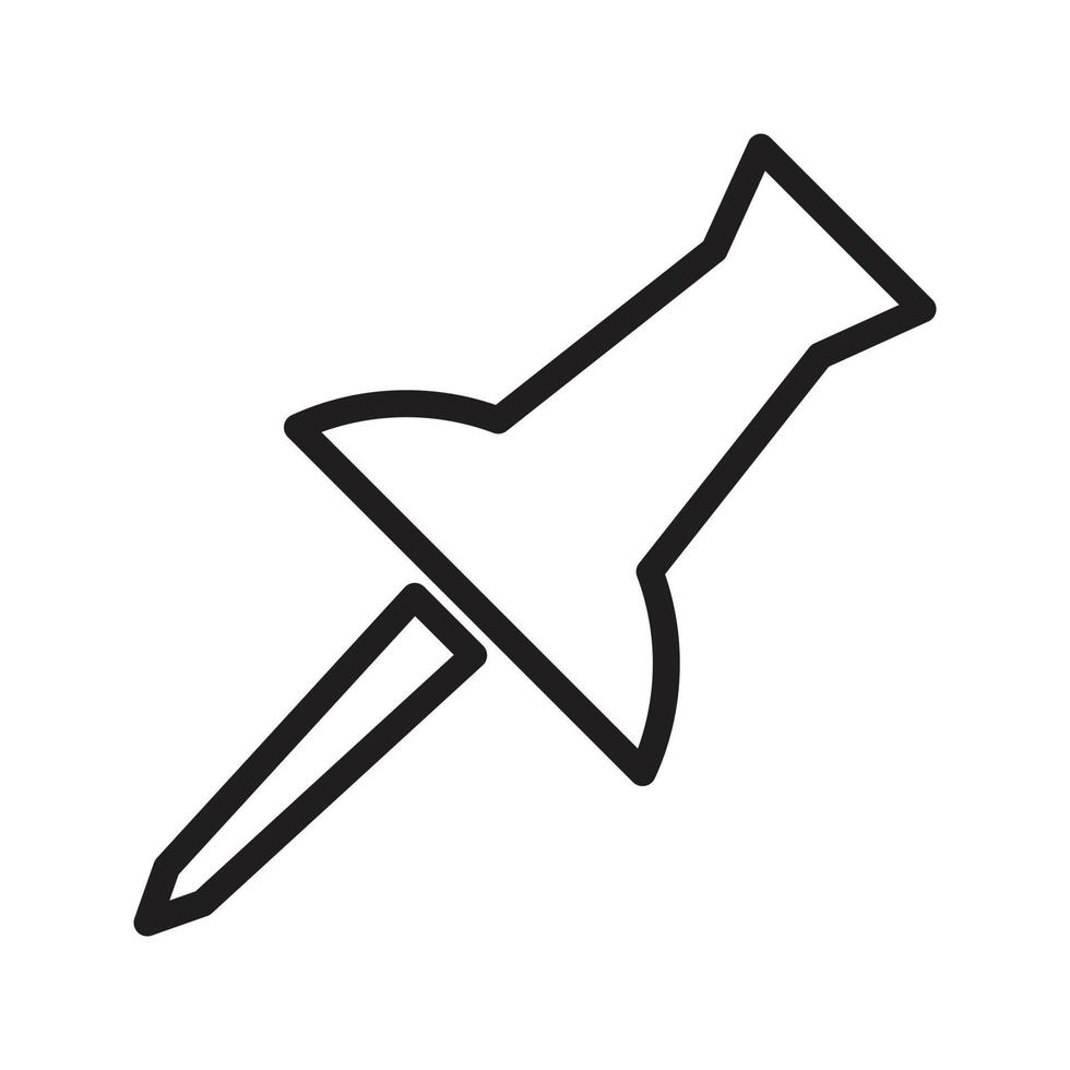 Pin Attach Business Office Symbol Vektorlinie auf weißem Hintergrundbild für Web, Präsentation, Logo, Symbolsymbol. vektor