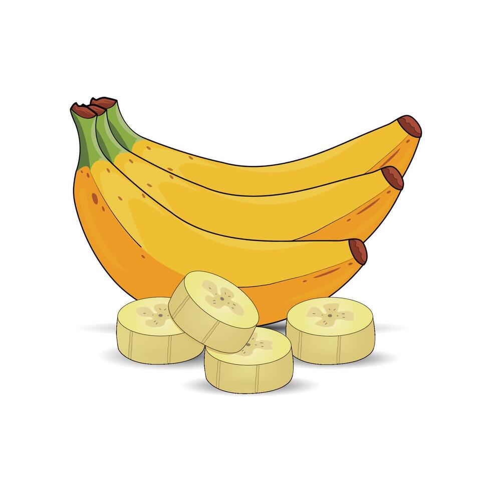 Süss tropisch Freude, künstlerisch Illustration von Bananen vektor