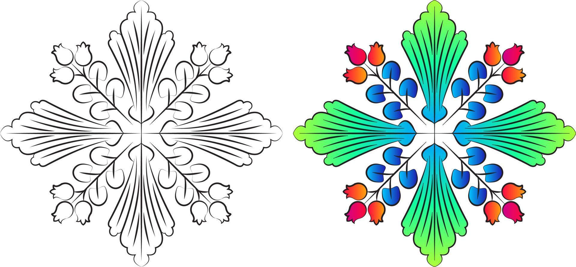 Stickerei. gestickte Designelemente mit Blumen und Blättern im Vintage-Stil auf weißem Hintergrund. Vektorillustration auf Lager vektor