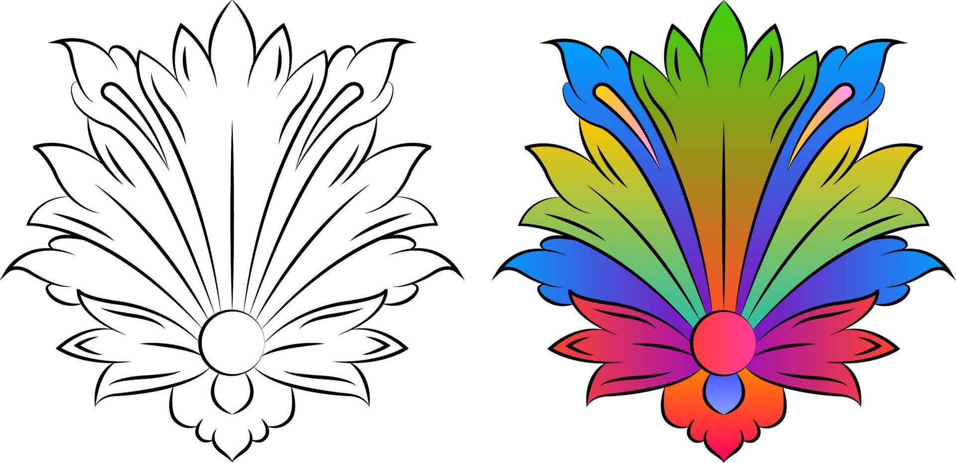 Stickerei. gestickte Designelemente mit Blumen und Blättern im Vintage-Stil auf weißem Hintergrund. Vektorillustration auf Lager vektor