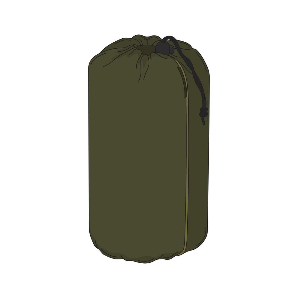 tecknad serie illustration camping duktiga väska ikon isolerat på vit vektor