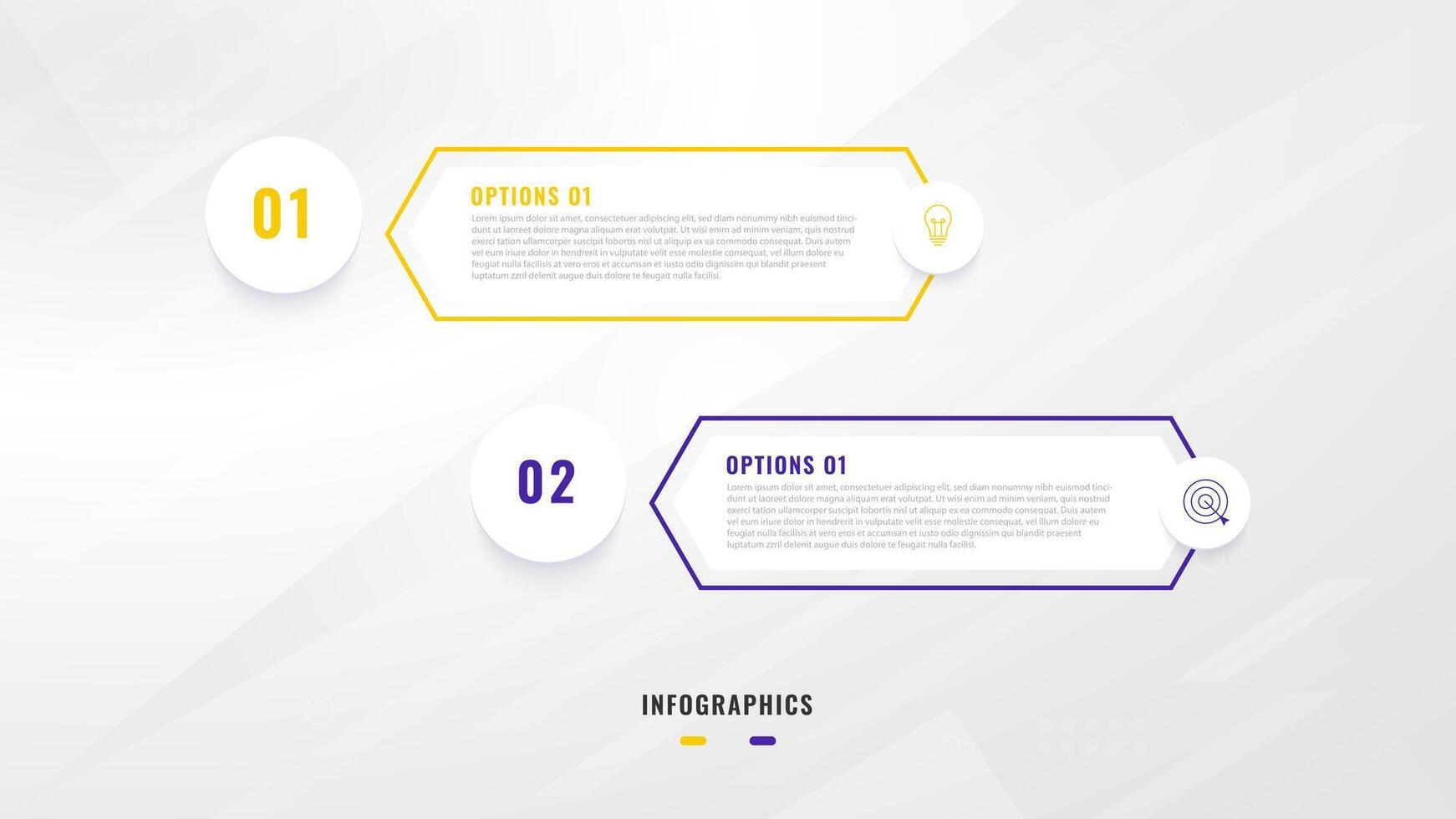 zwei Schritt Infografik Etikette Design Vorlage mit Linie Symbole. Prozess Schritte Diagramm, Präsentationen, Arbeitsablauf Layout, Banner, fließen Diagramm, die Info Graph Illustration. vektor