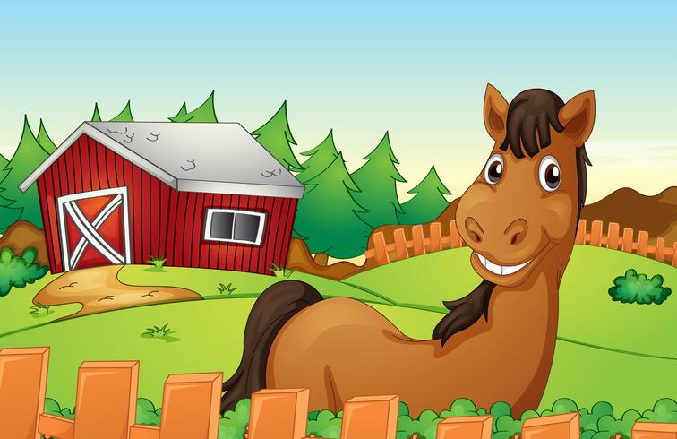Pferd und Bauernhof vektor