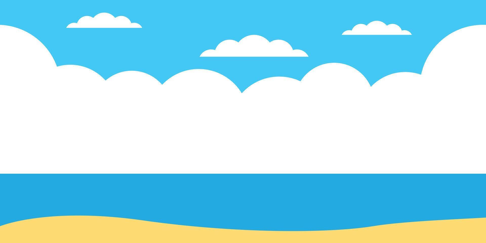 skön sommar landskap - blå himmel och blå hav. illustration isolerat illustration vektor