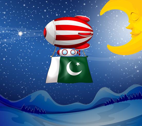 Ein schwebender Ballon mit der Flagge von Pakistan vektor