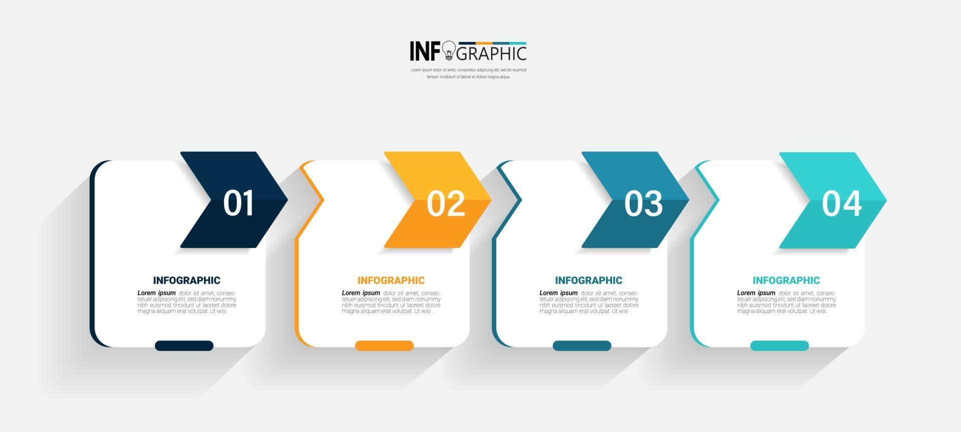 Infografik-Vorlage für die Zeitleiste mit vier Schritten vektor