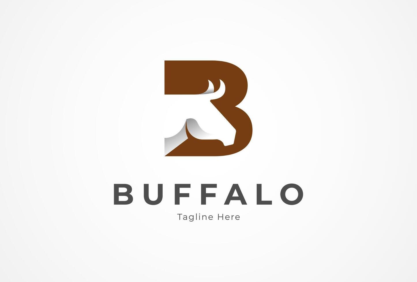 Büffel Logo, modern Brief b mit Negativ Raum Stier Kopf innen, Illustration vektor