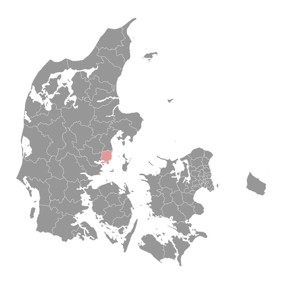 udda kommun Karta, administrativ division av Danmark. illustration. vektor