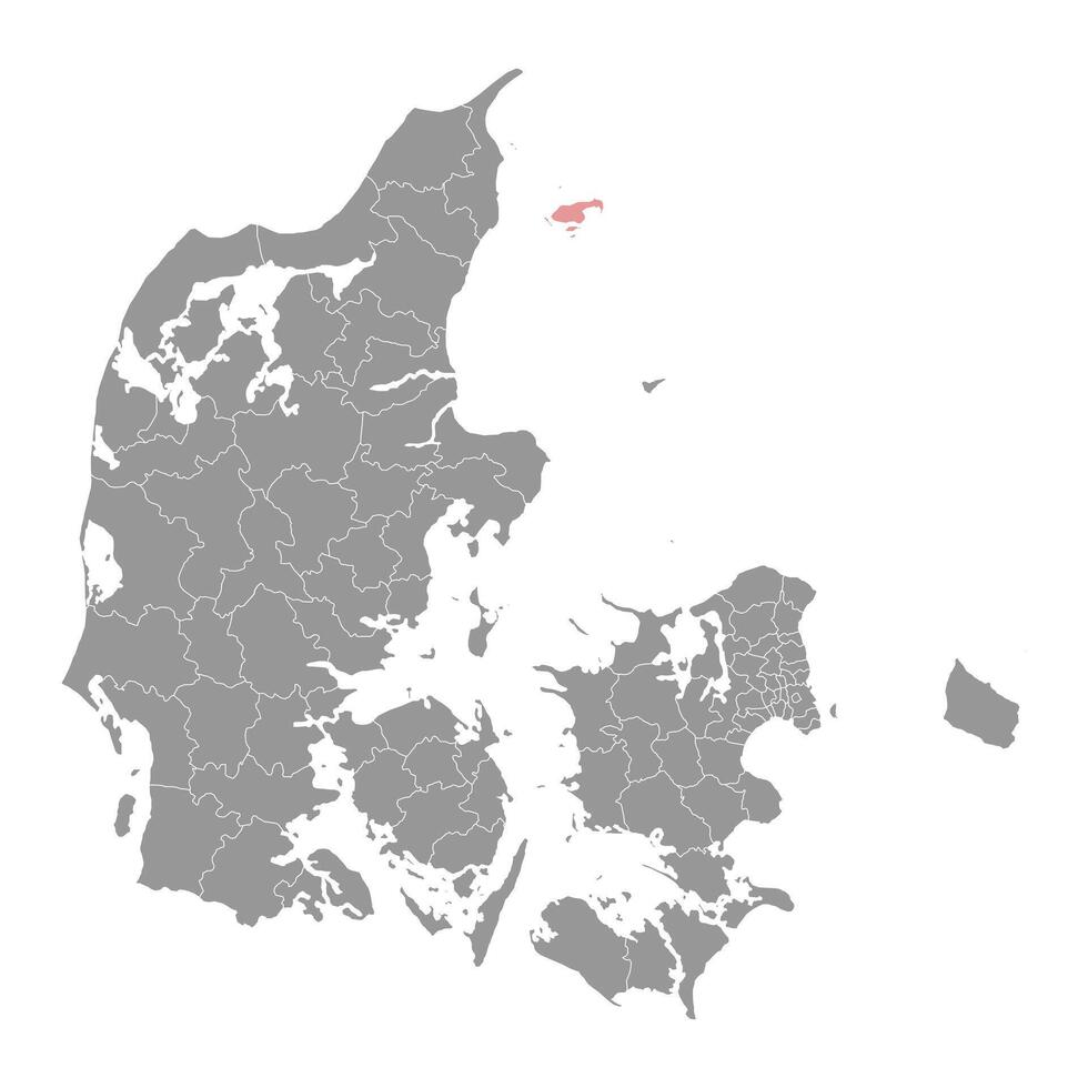 laeso Karta, administrativ division av Danmark. illustration. vektor