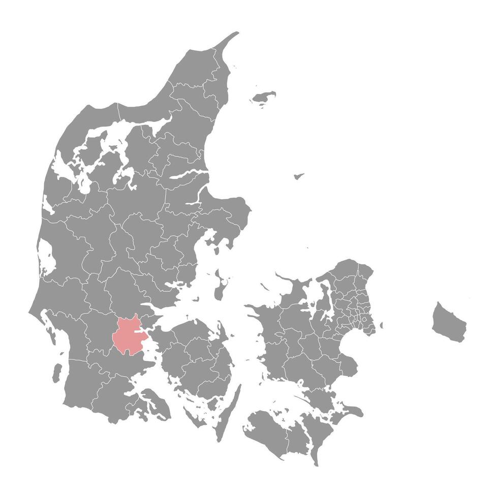 kolding kommun Karta, administrativ division av Danmark. illustration. vektor