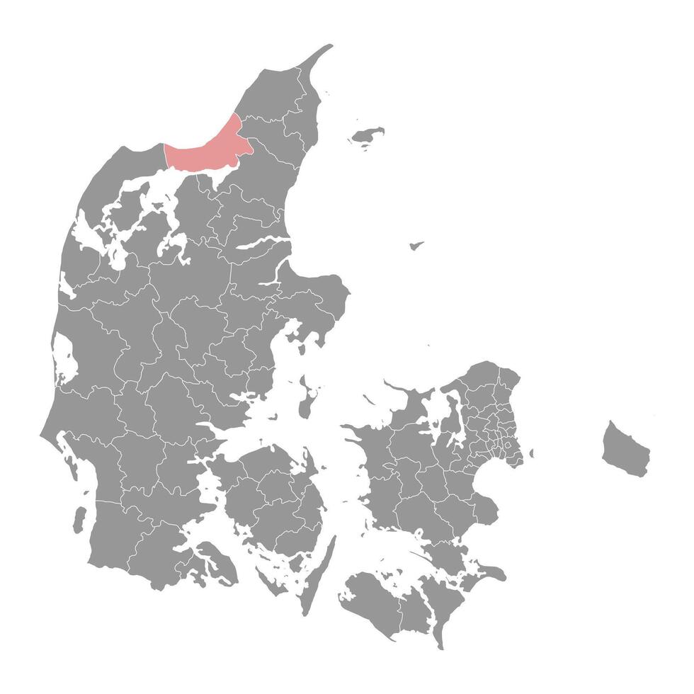 jammerbugt kommun Karta, administrativ division av Danmark. illustration. vektor