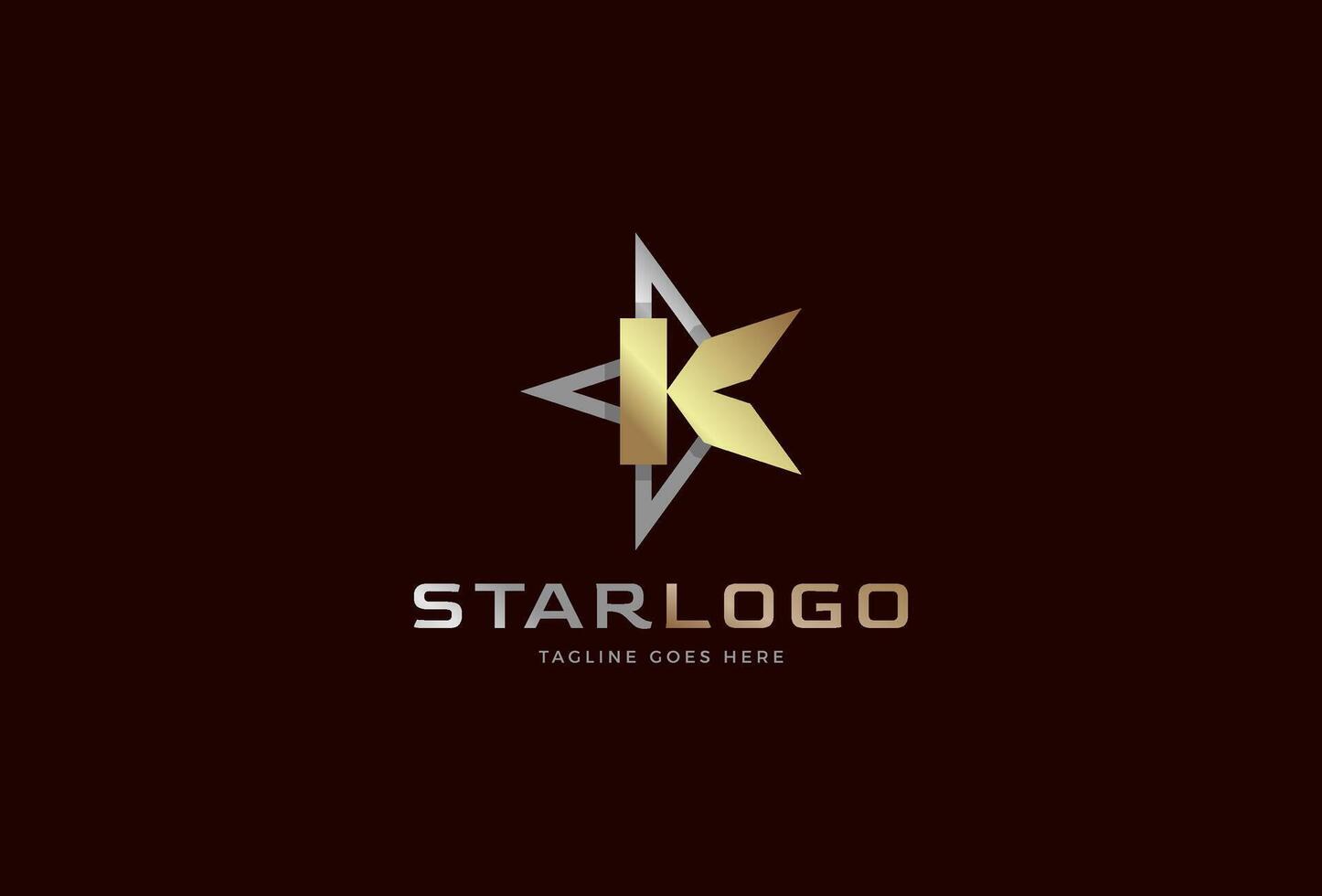 Brief k Star Logo Design, modern Brief k mit Star Kombination, Illustration vektor