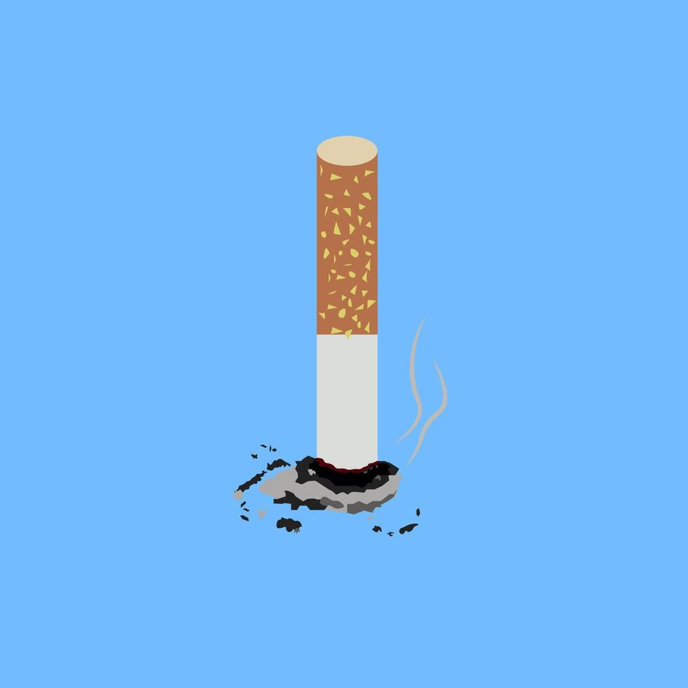 Zigarette Hintern Illustration. Asche Rauch. vektor