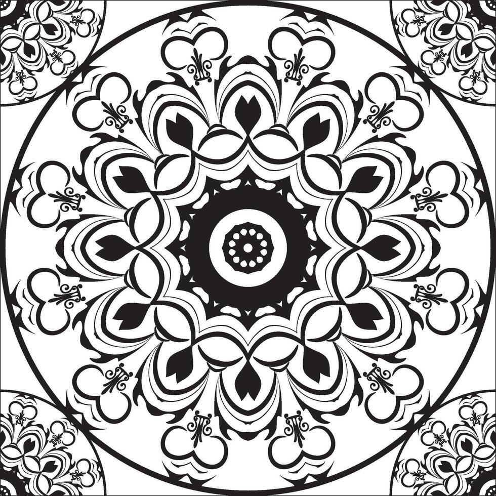 Mandala Färbung Seite gerundet Ornament vektor