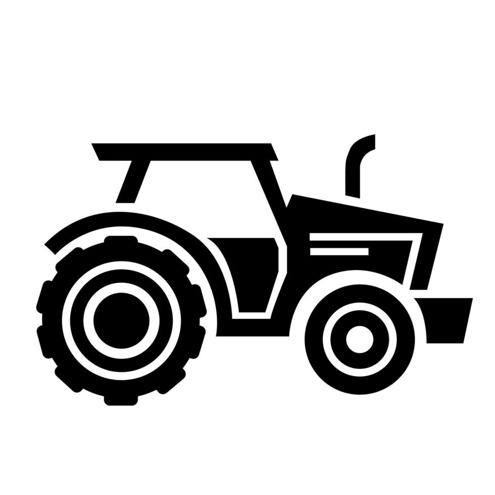 Traktor generisch Hand gezeichnet schwarz Symbol. skizzieren Farmer Traktor, Seite Sicht. auf Rädern Traktor, einfach eben Illustration. vektor