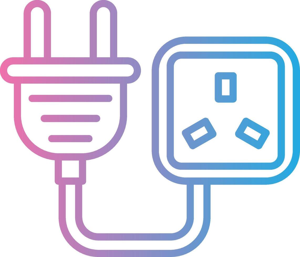 Mauer Stecker Linie Gradient Symbol Design vektor