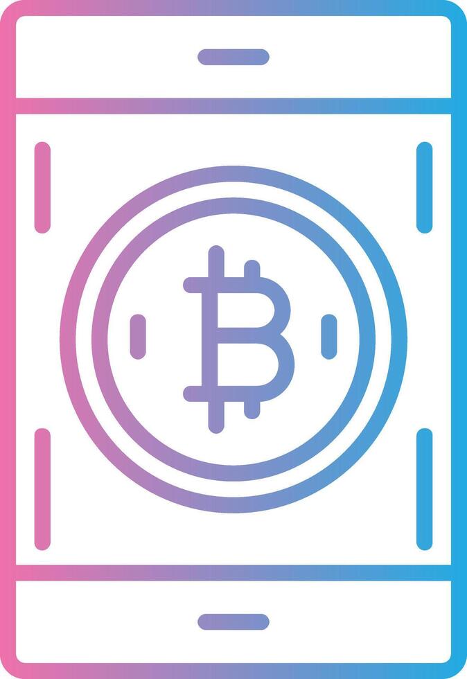 Bitcoin Zahlen Linie Gradient Symbol Design vektor