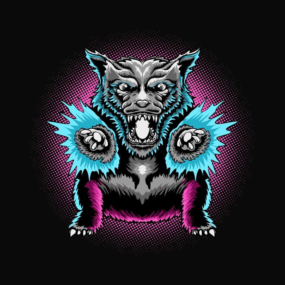 premium wolf head vektor illustration tshirt design