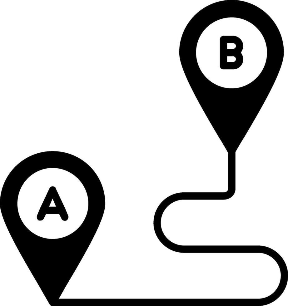 Route Planung Glyphe Symbol Design vektor