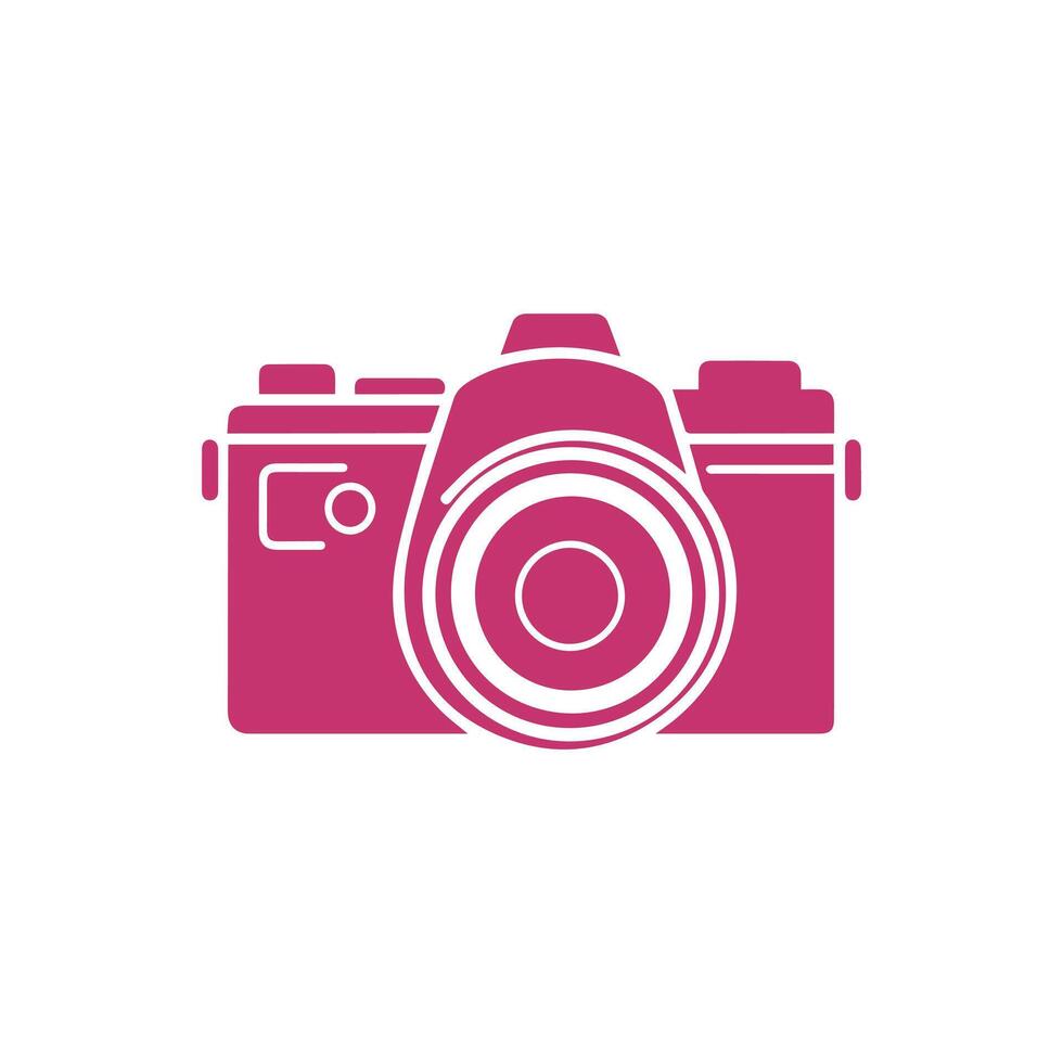 kamera ikoner uppsättning, blå och rosa version, isolerat på vit bakgrund. vektor