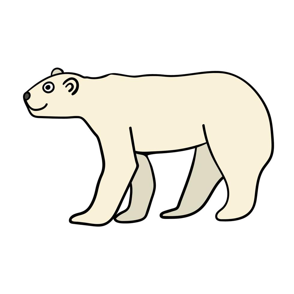 Cartoon doodle linearer Bär isoliert auf weißem Hintergrund vektor